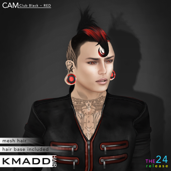KMADD Hair ~ CAM Club Black ~ RED