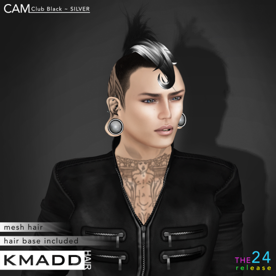 KMADD Hair ~ CAM Club Black ~ SILVER